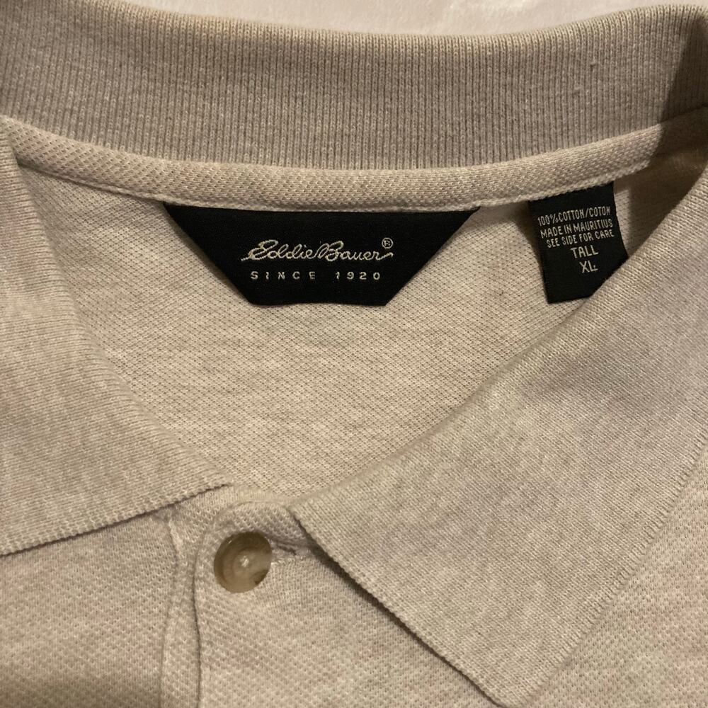 Eddie Bauer Polo Shirt Ivory Cotton Short Sleeve‎ Men Collared Size XL - Picture 2 of 7